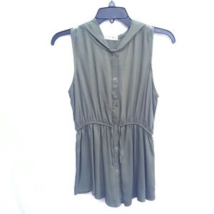 16 Beautees Girls Military Green Tank Top Vest Jacket Shirt Top Casual Formal